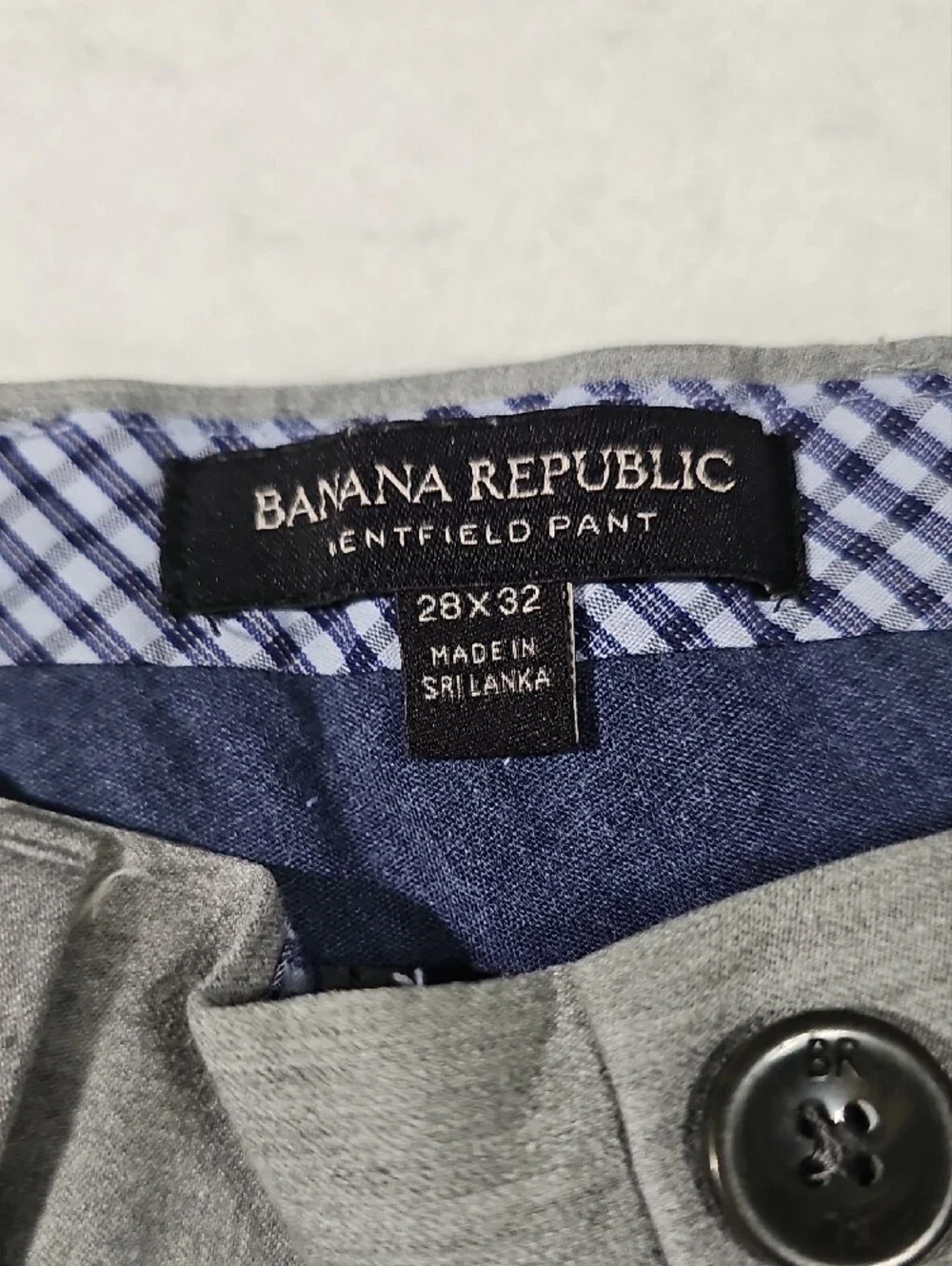 Banana Republic Gray Pants with Navy & White Check Length‎ See Pics Mesaurments